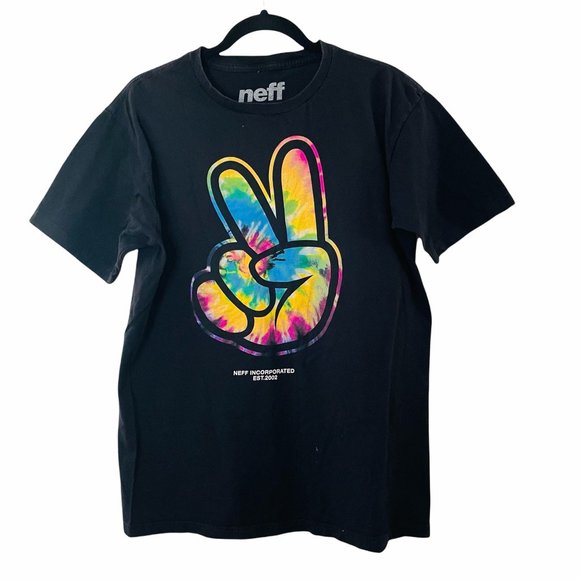 Neff Other - neff Mens Black Rainbow Graphic Short Sleeve T-Shirt  Size: L